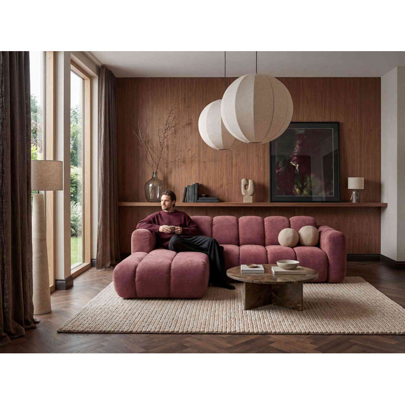 Michell 6 Seater Sofa Bed, Red, Left Hand Facing
