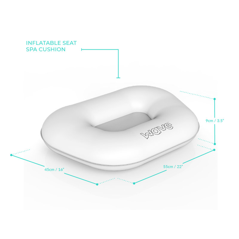 Wave 2-in-1 Inflatable Hot Tub Booster Seat & Floating Tray | White