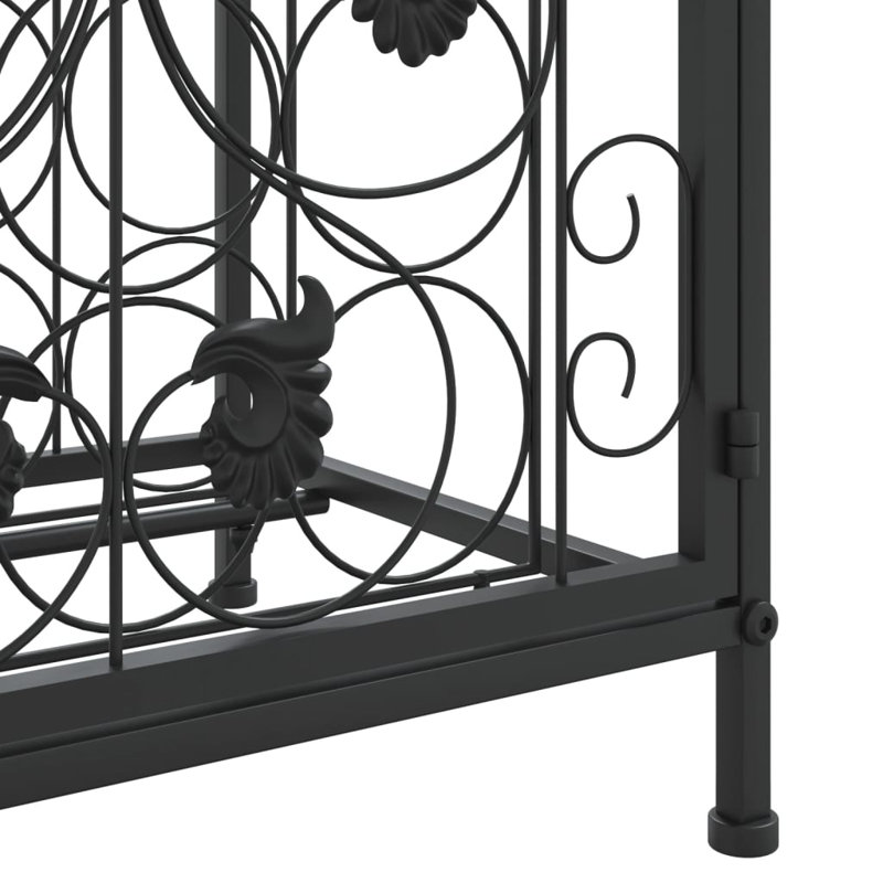 Gulfcrest Wine Rack Black Wrought Iron, 120cm H x 45cm W x 36cm D