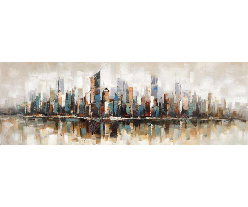 Abstract Buildings with Textures | Cities Livingroom Canvas Decor