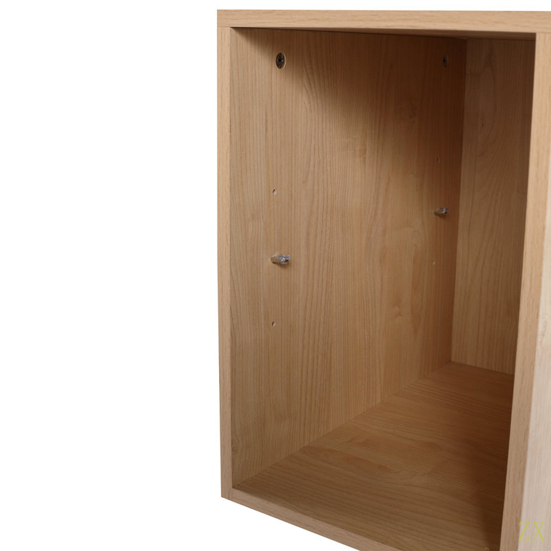 Meuble-lavabo à fermeture en douceur de 60 pouces avec lavabo et petites tablettes de rangement