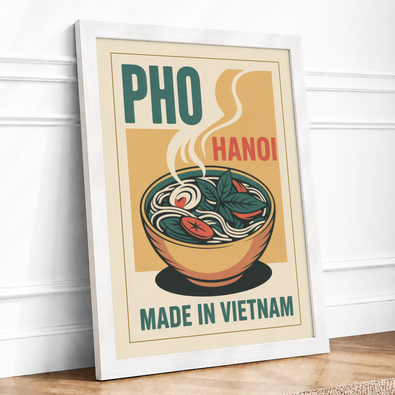 Postcard from Hanoi Retro - Framed Print, A3 - 42.0 x 29.7 cm, White