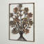 Décoration murale fleur en métal avec cadre