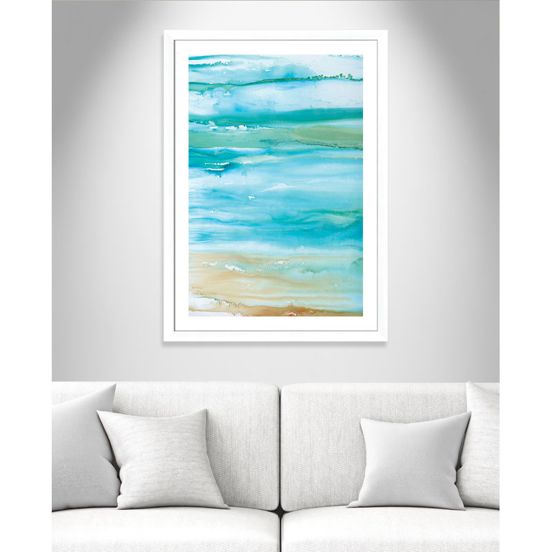 Avabella Coastal Abstract II - Reproduction encadrée sur papier, H 43 po x l 31 po x P 1,25 po, Blanc mat