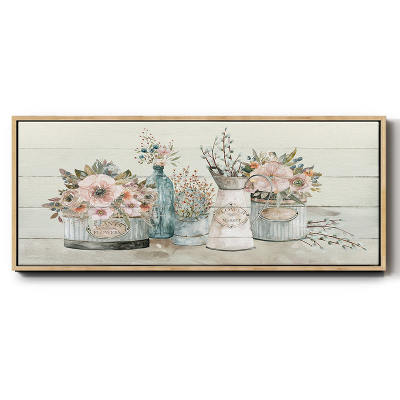 Marché aux fleurs - Toile encadrée, 20" H x 50" W