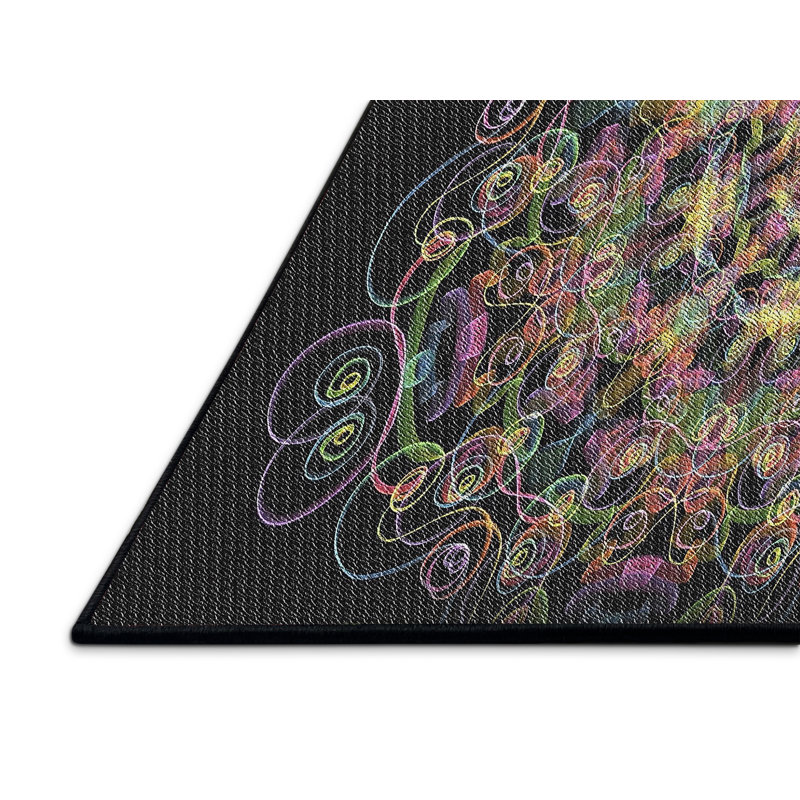 Tapis noir/rose à tisser électrique, Rectangle 2 pi x 4 pi