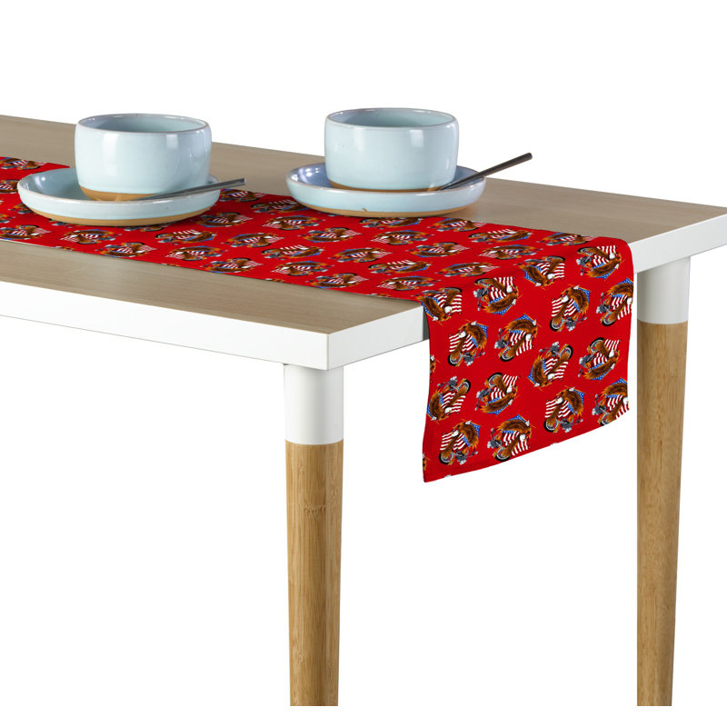 Skipley Geometric Table Runner, 72" x 12", Red