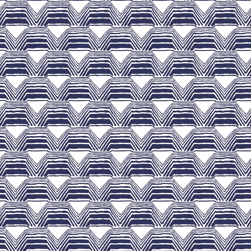 Origen Dos Dunas Geometric Wallpaper Roll, Navy