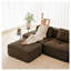 Canapé modulaire en velours côtelé brun avec repose-pieds mobile, canapé d'angle en forme de V à 4 places pour salon-1108997453