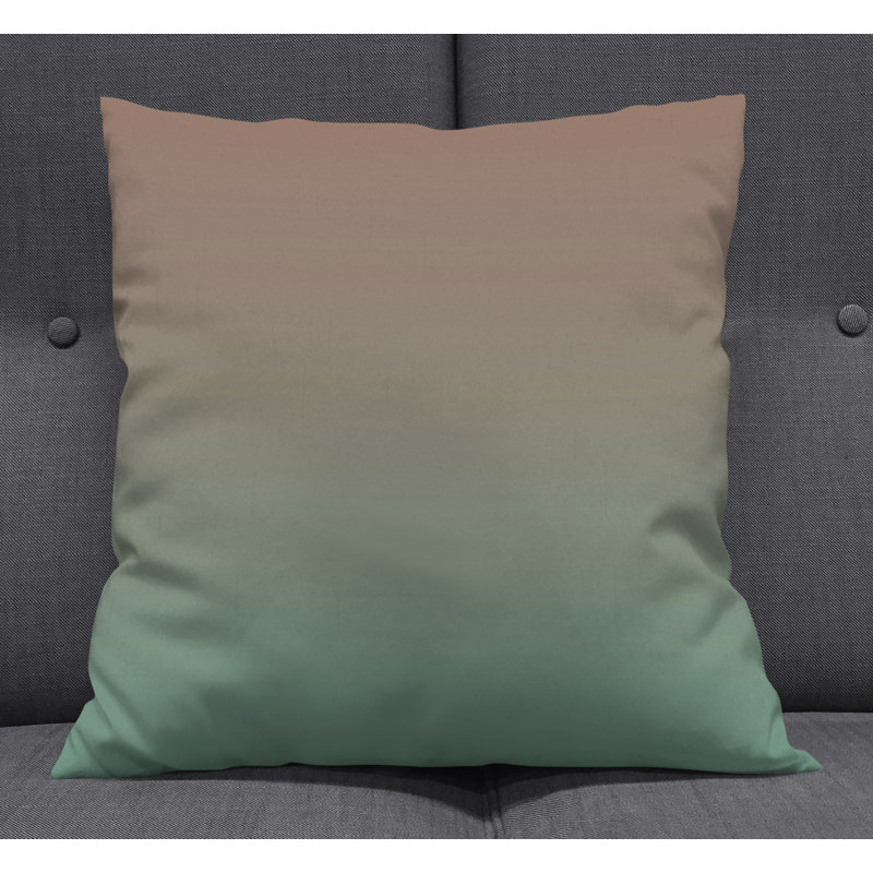 Throw Pillow With Insert, 20"H x 20"W, Green/Pink Ombre 3