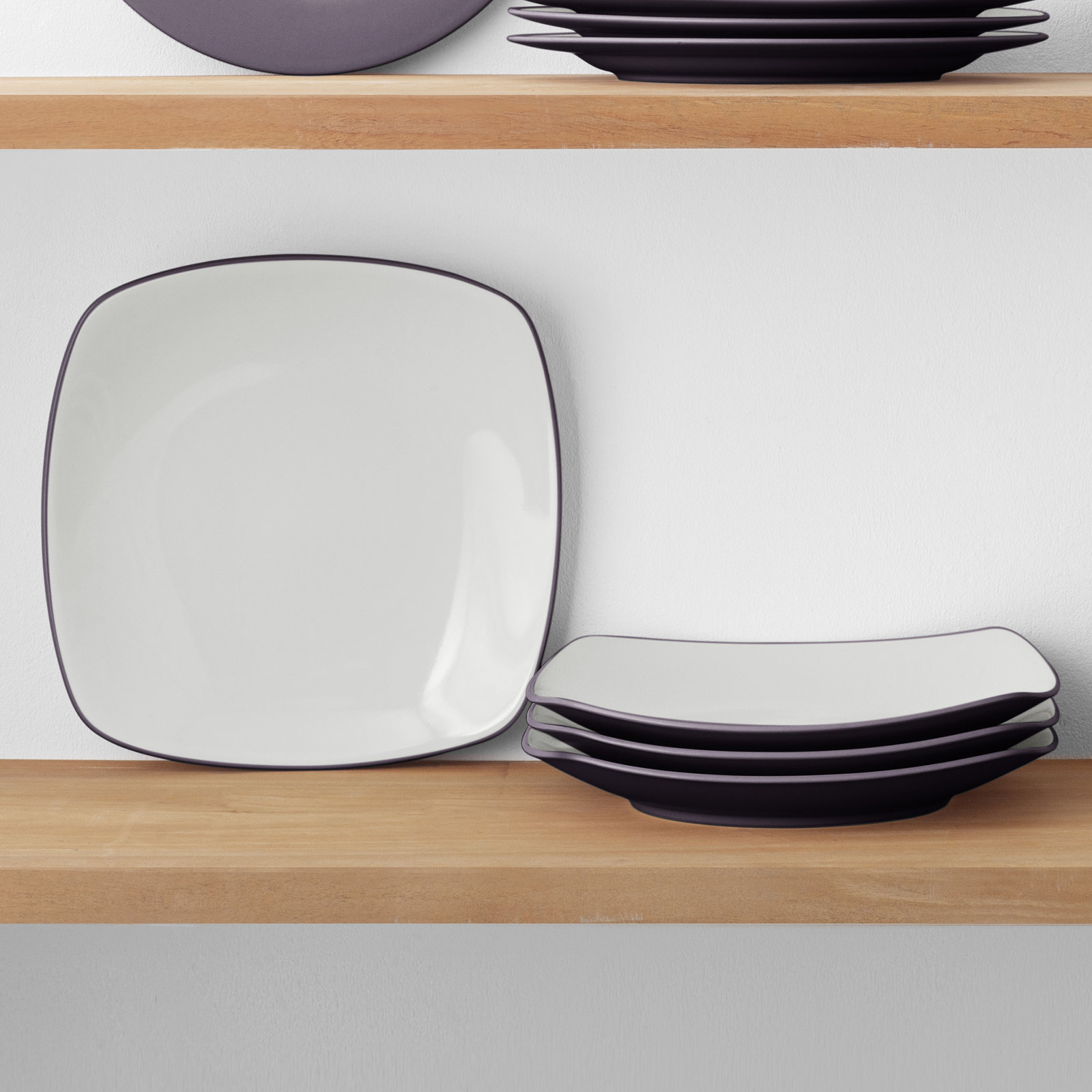 Noritake Colorwave Square Dinner Plates, 10-3/4", Plum