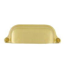 Carré 3 Brass Handle Pull on center in Bright Chrome - Grandeur