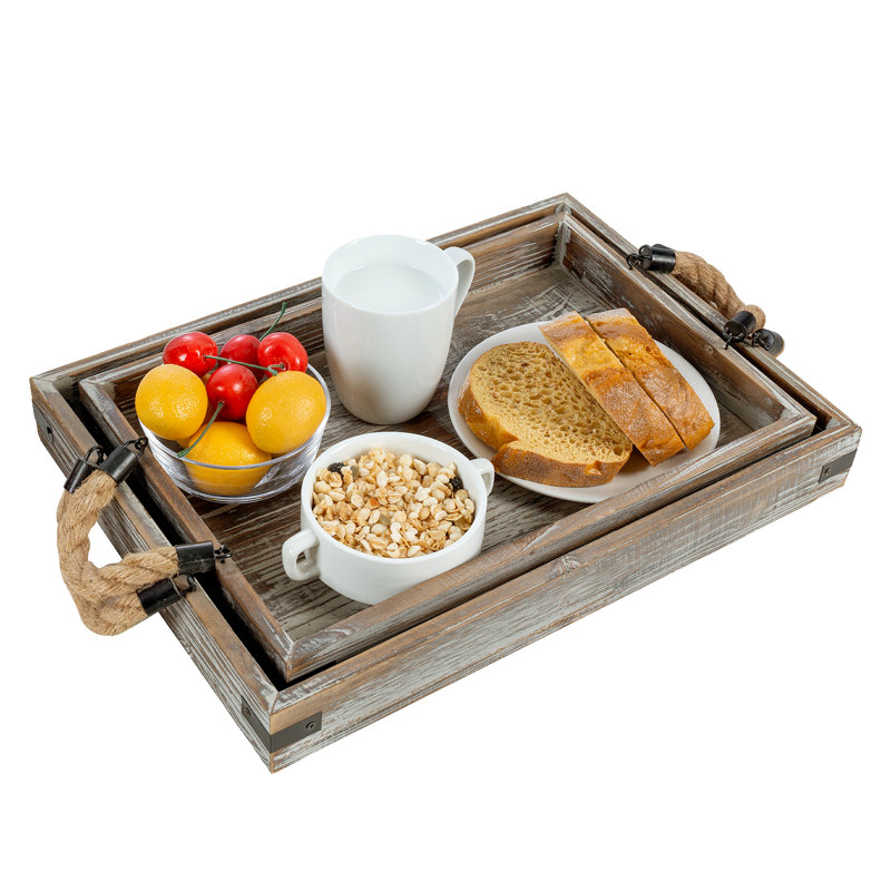 Kendari Solid Wood Decorative Tray, Brown