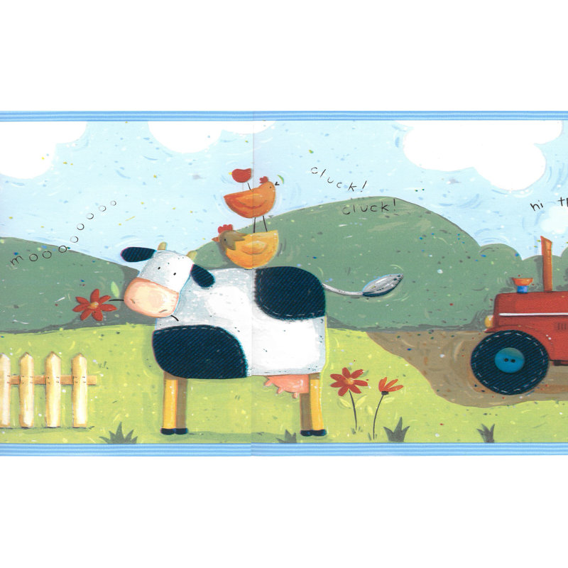 Bordure de papier peint pour animaux de ferme L 15 pi x l 7 po Tryon Kids