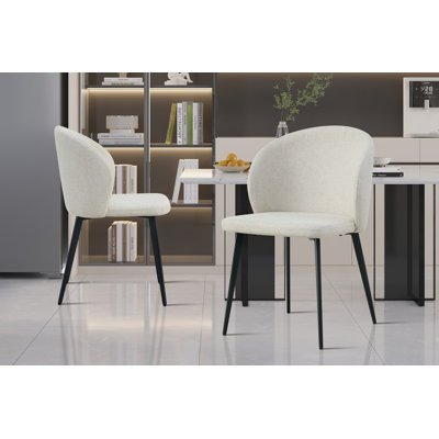 Shakia Tufted Polyester Wingback Dining Chair