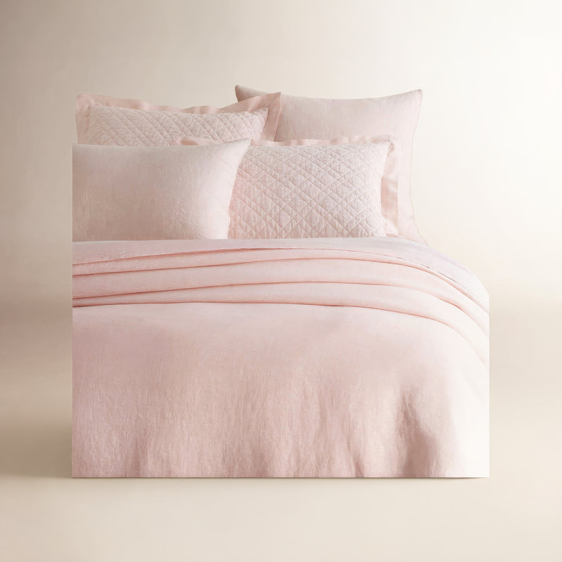 Lush Linen Duvet Cover, Slipper Pink, Full/Queen Duvet Cover