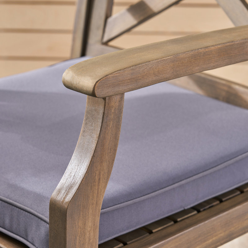 Bois de 2 - Merveilleuse eau esthétique - Coussins 46,68 46,68 po pour terrasse, Grey Cushion/Natural Frame