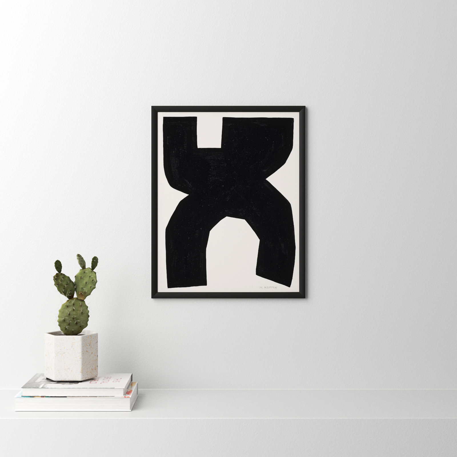Module On White 1 by Michael Kempen, Black, 25" H x 20" W x 1.25" D