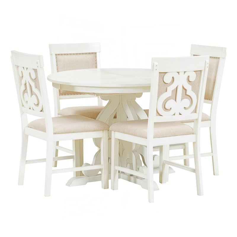 Ensemble de salle à manger Jacqueline, Blanc antique