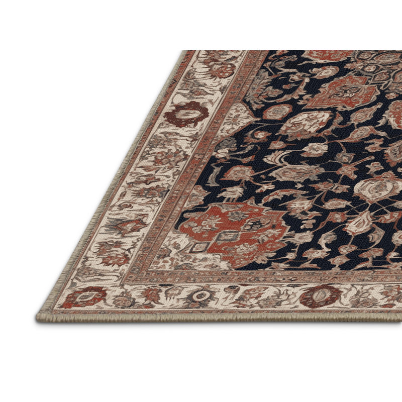 Machine Washable Persian Brown Area Rug, Round 8' x 8'