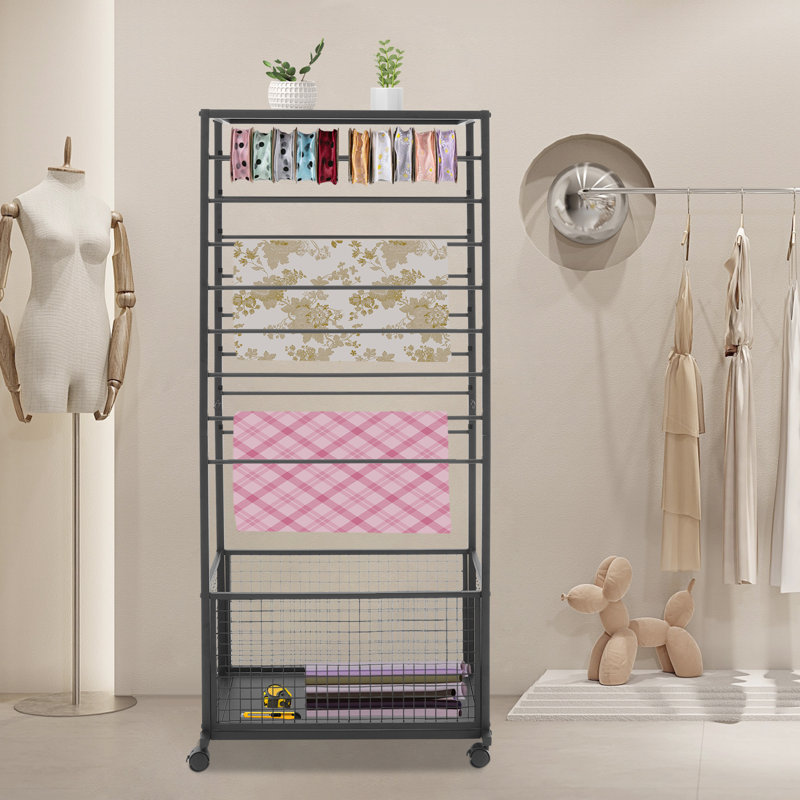 Ribbon Multifunctional Holder Organizer Rack  Flower Wrapping Paper Storage Stand, Matte Black
