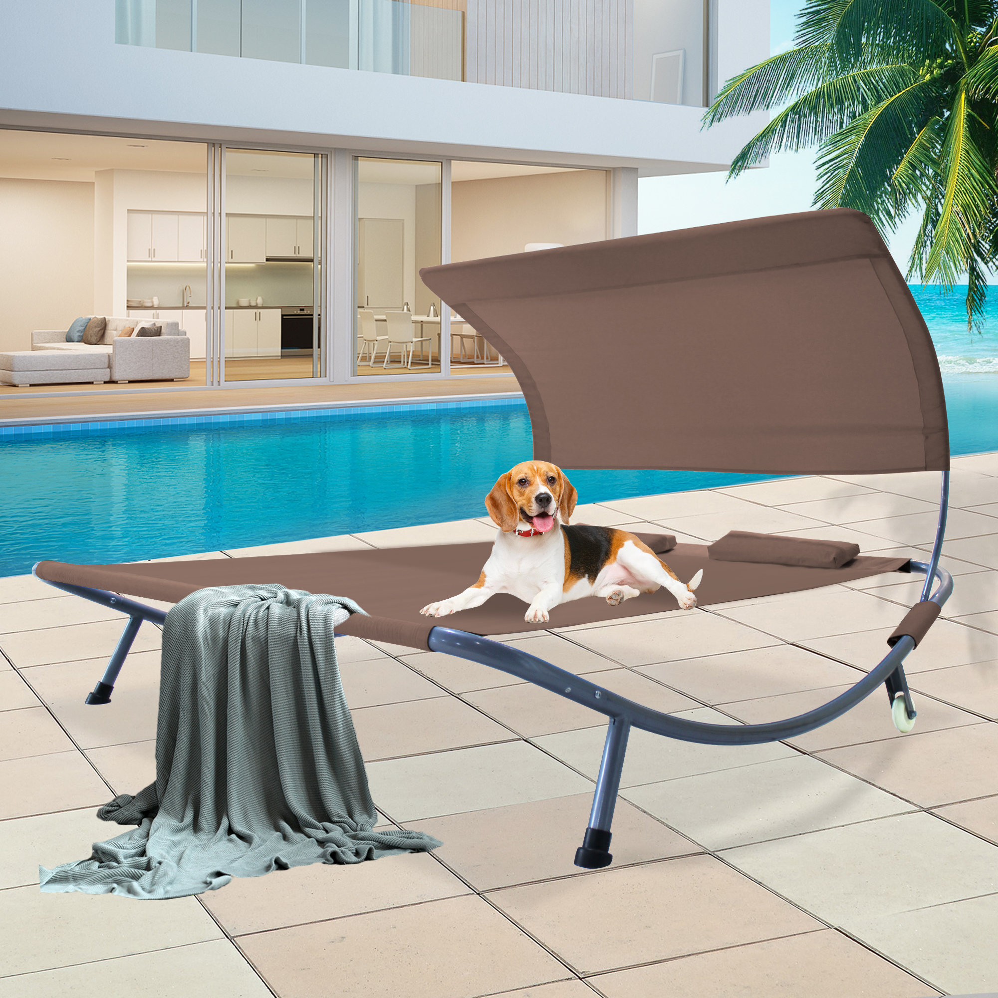 Arlmont & Co. Cashara Outdoor Chaise Lounge with Pillows Wayfair Canada