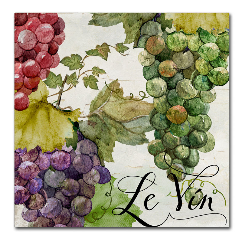 Small Colorful Grapes Canvas Art with French Text