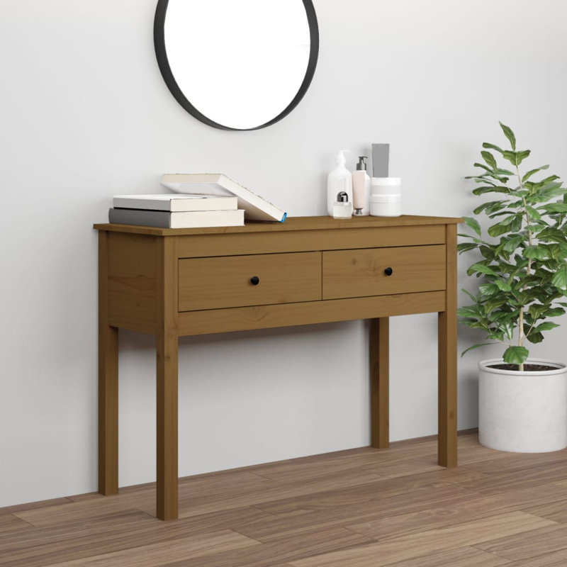 Wightman 100Cm Solid Wood Console Table, 75 H x 75 W x 35 D, Brown