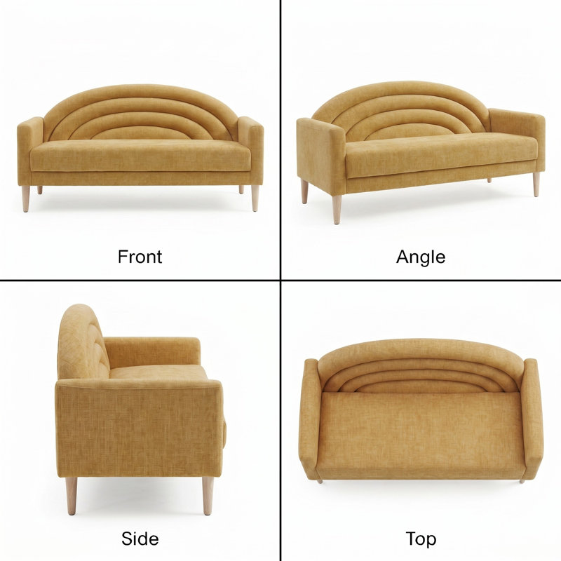 Michala Upholstered Loveseat, 31.5" H x 64.17" W x 30.7" D, Yellow Polyester