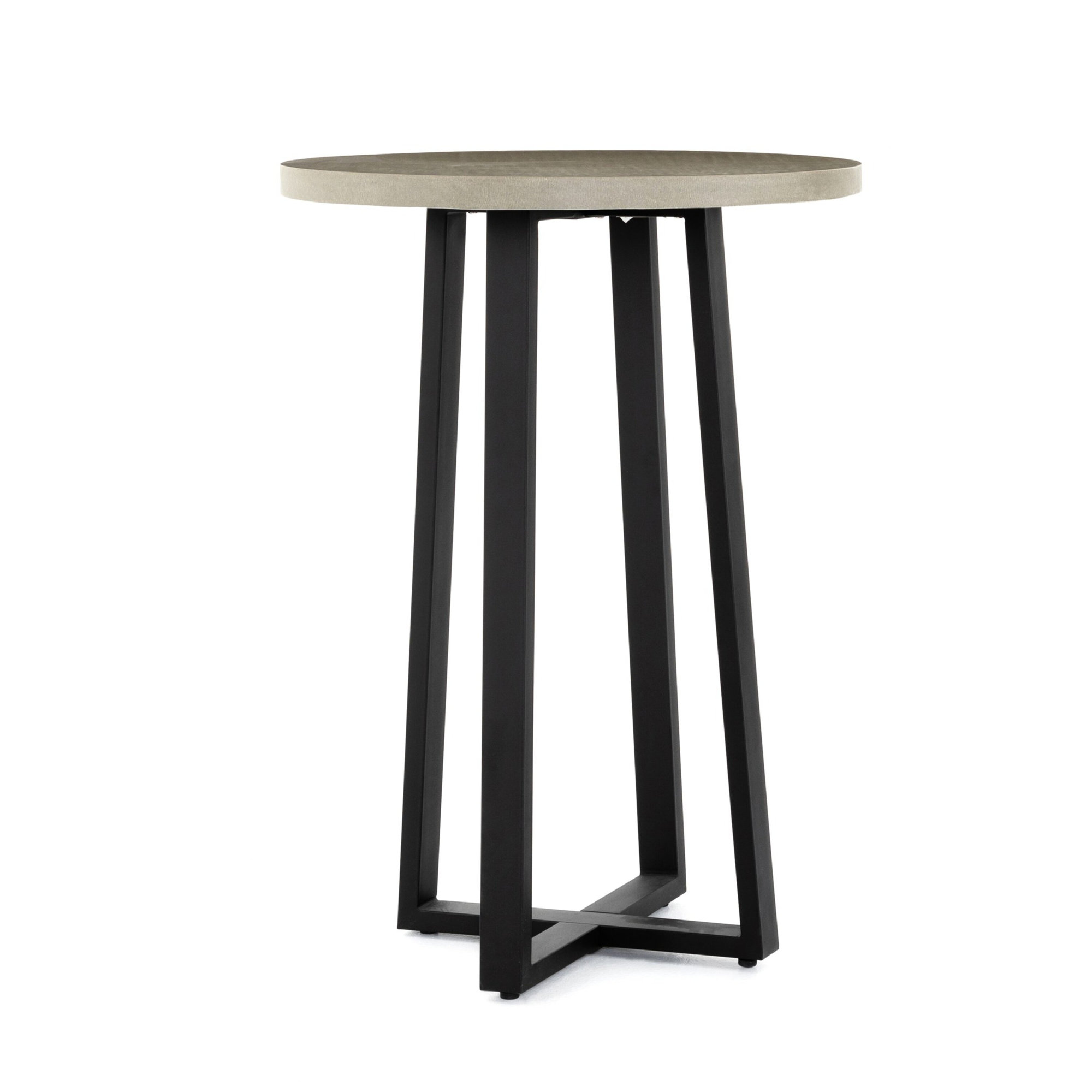 Cintra Round Metal Base Bar Table, 42.25" H x 30" W x 30" D