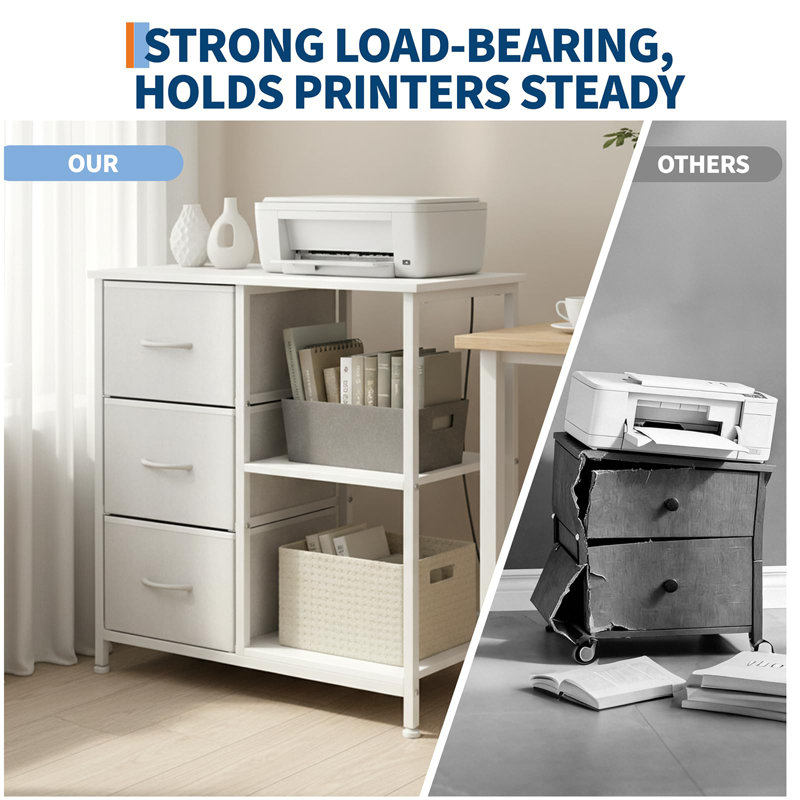 70cm Wide 3 -Drawer File Cabinet, White