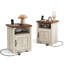 Ensemble de table de chevet Callison Countrystor Farmhouse avec station de rangement et de charge (ensemble de 2)-1501990953