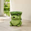 Statue de grenouille de jardin avec chapeau en feuille de lotus