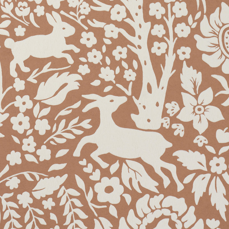 Deerfield Wallpaper, Burnt Orange