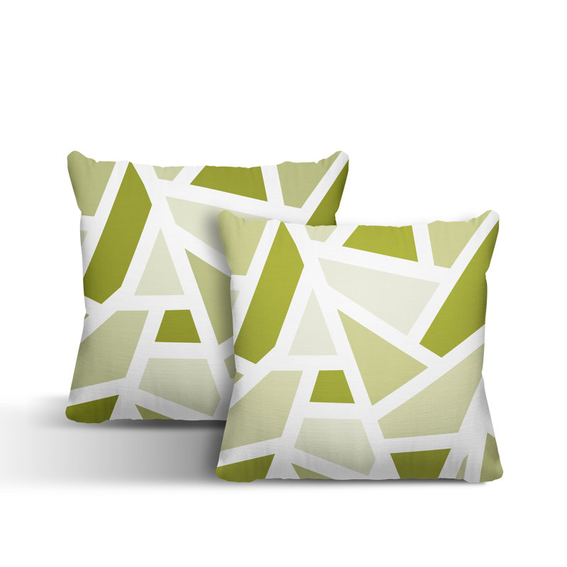 Coussin carré intérieur / extérieur Marion, L 15 po x H 15 po, Chartreuse