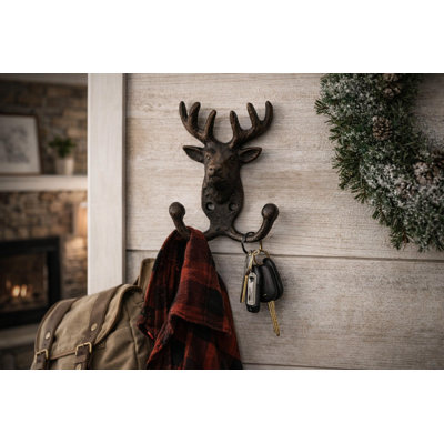 Crochet mural cerf en fonte Hendrickson