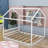 Minoa Queen Size Wooden House Platform Bed with Headboard-1706418993