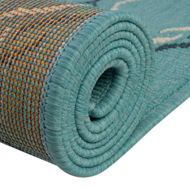 Geometric Indoor / Outdoor Rug, Round 7'1"