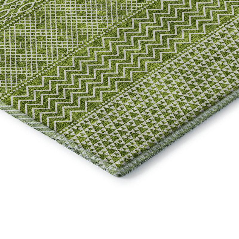 Tapis lime Prisco lavable à la machine de qualité supérieure, Rectangulaire 8 pi x 10 pi