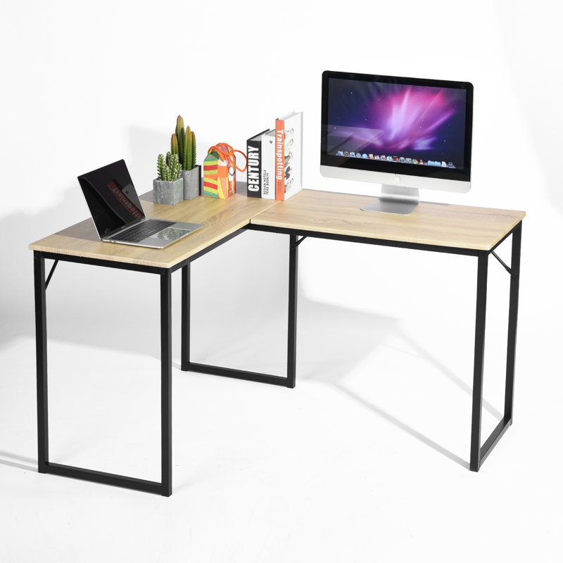 Mckeehan L-Shaped Metal Base Writing Desk