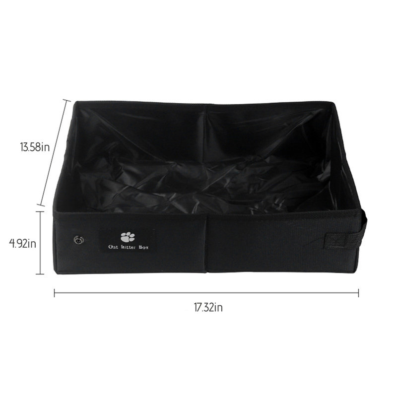 Bac à litière portable 17,3 x 13,6 x 4,9 po sans fuite pour transport facile, B