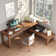 Biagi 2 Solid Wood L-Shaped Desk And Chair Set Office Set with Hutch