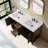 Chazden 60" Freestanding Herringbone Design Double Bathroom Vanity with Engineered Stone Top-995808968-995808948