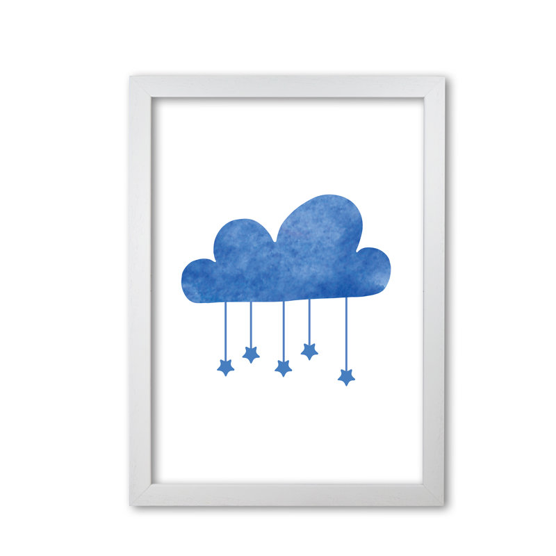 Cloud - Painting, White Grain Frame, 30 cm H x 21 cm W x 5 cm D