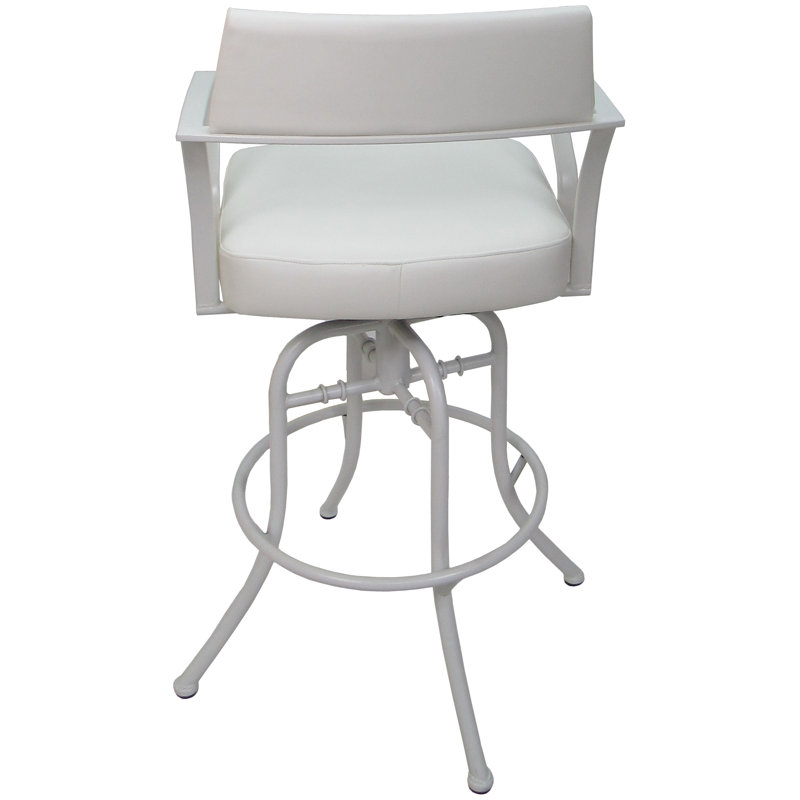 Tabouret de comptoir pivotant 26 po Chiyomi, Vinyle - Blanc