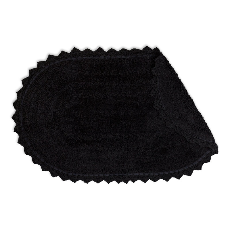 Cotton Bath Mat, 21" W x 34" L, Black