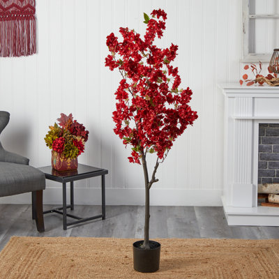 Faux Cherry Blossom Tree in Planter