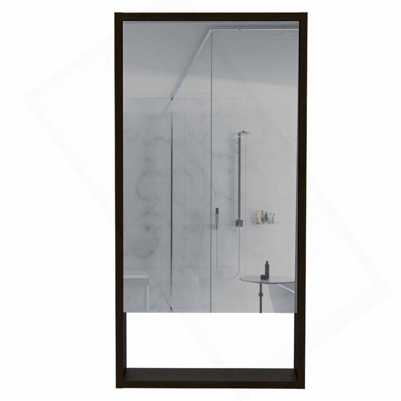 Armoire à pharmacie rectangulaire avec miroir wengé, Wengé