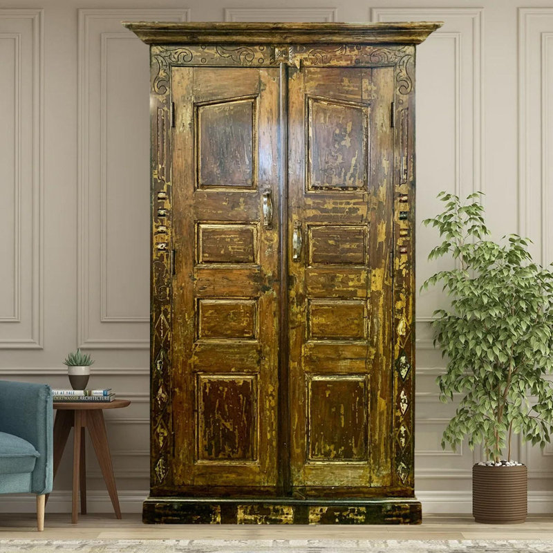 Grande armoire de chambre rustique de 51 po