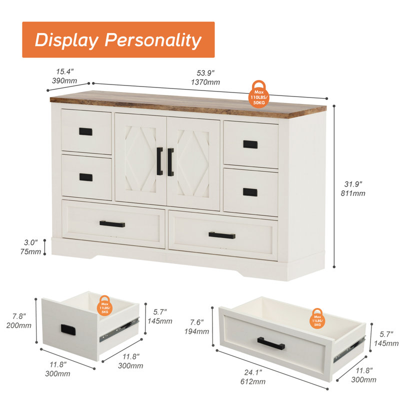 Commode Glenford, Blanc